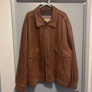 ST JOHNS BAY Mens Brown Leather Jacket